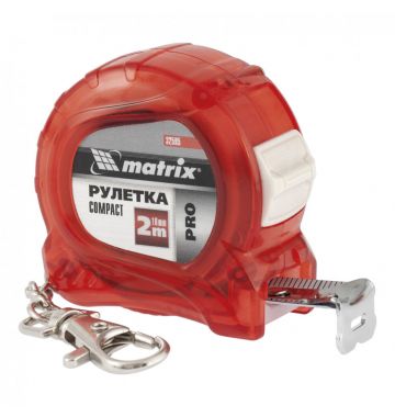  Рулетка Compact,2 м x 16 мм,компактный размер,карабин-держатель,PRO Matrix, фото 1 