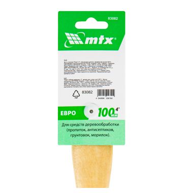  Кисть плоская "Евро" 4", смешанная щетина, деревянная ручка MTX, фото 5 