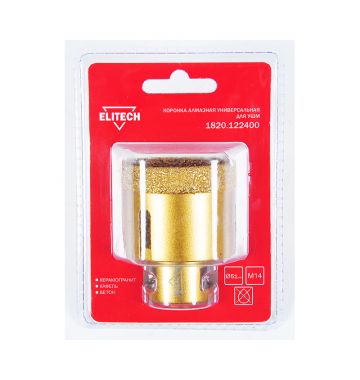  Алмазная коронка для УШМ Elitech 1820.122400, фото 1 