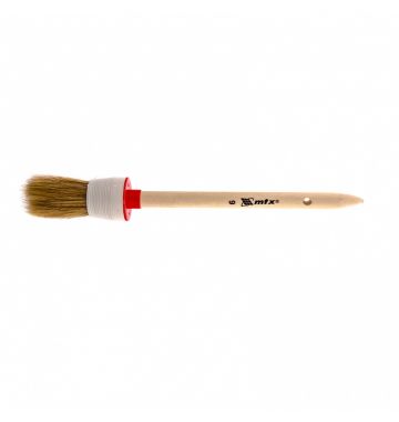  Кисть круглая № 6 (30 мм), натуральная щетина, деревянная ручка MTX, фото 1 