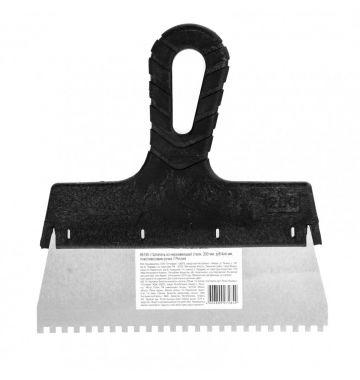  Шпатель из нержавеющей стали, 200 мм, зуб 4 х 4 мм, пластмассовая ручка Sparta, фото 1 