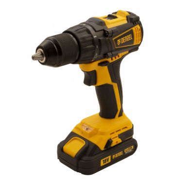  Дрель-шуруповерт аккумуляторная, бесщет. BLDL-IB-18-02, Li-Ion, 18 В, 2 акк. Denzel, фото 1 