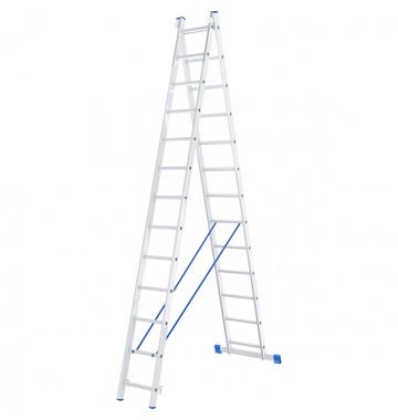  Лестница, 2 х 13 ступеней, алюминиевая, двухсекционная, Россия, Сибртех, фото 1 