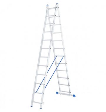  Лестница, 2 х 12 ступеней, алюминиевая, двухсекционная, Россия, Сибртех, фото 1 