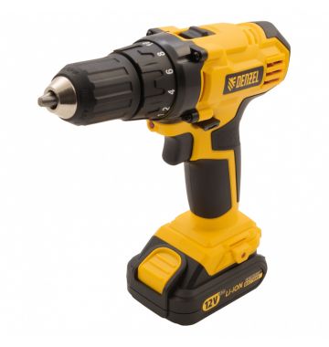  Дрель-шуруповерт аккумуляторная CDL-IB-12-02, Li-Ion, 12 В, 1.5 А*ч, 2 аккумулятора Denzel, фото 1 