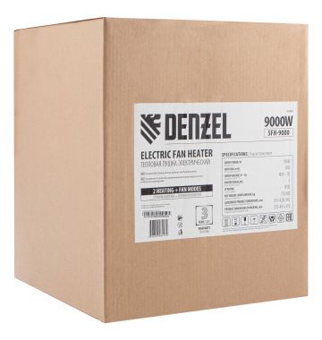  Тепловая пушка SFH-9000, 400 В, 850 м3/ч, вентилятор 3 режима, 6000/9000 Вт Denzel, фото 9 