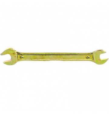  Ключ рожковый, 6 х 7 мм, желтый цинк Сибртех, фото 1 